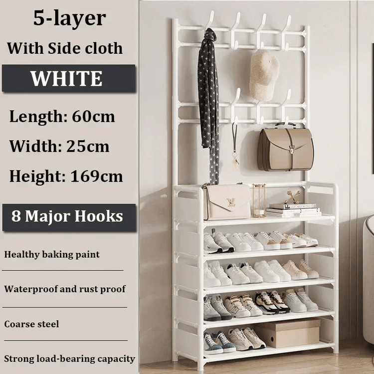 Clothes Hanger Multi-Layer Shoe Rack Doorway DIY Hat And Shoes Shelf