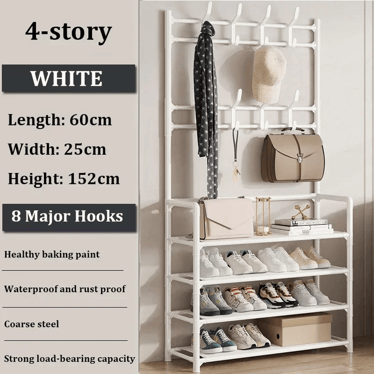 Clothes Hanger Multi-Layer Shoe Rack Doorway DIY Hat And Shoes Shelf