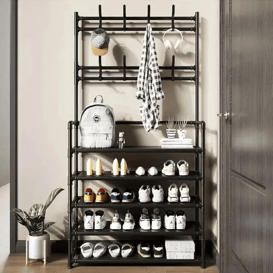 Clothes Hanger Multi-Layer Shoe Rack Doorway DIY Hat And Shoes Shelf