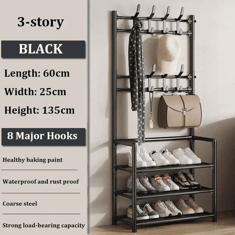 Clothes Hanger Multi-Layer Shoe Rack Doorway DIY Hat And Shoes Shelf