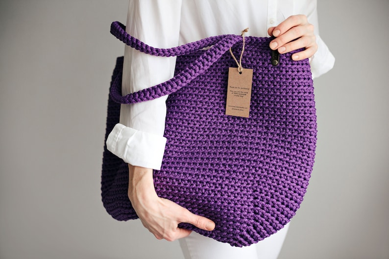 Crochet Bag Pattern Reusable Grocery Bag, Weekender