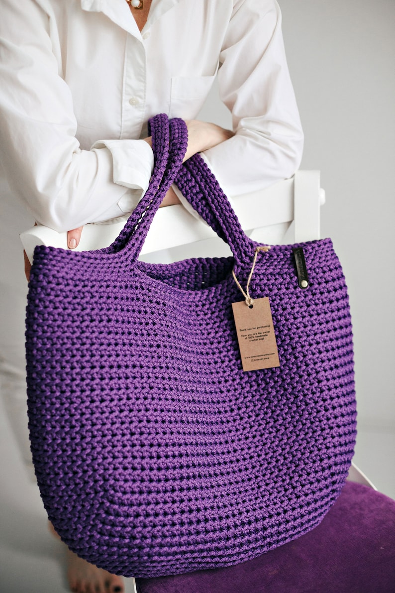 Crochet Bag Pattern Reusable Grocery Bag, Weekender