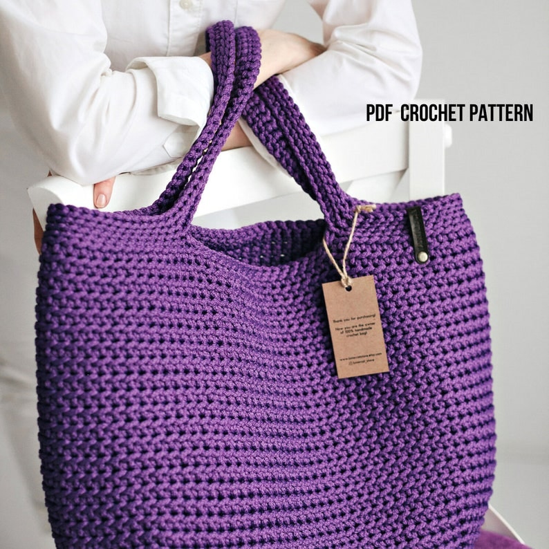 Crochet Bag Pattern Reusable Grocery Bag, Weekender