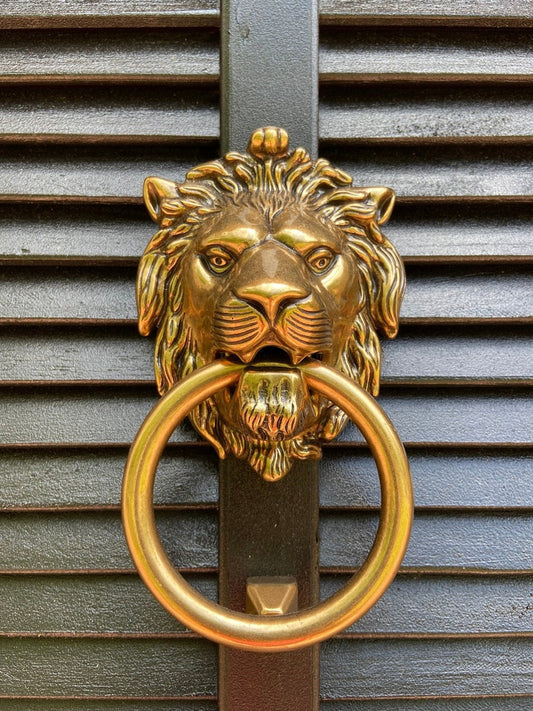 Brass Lionhead Lion Head Door Knocker