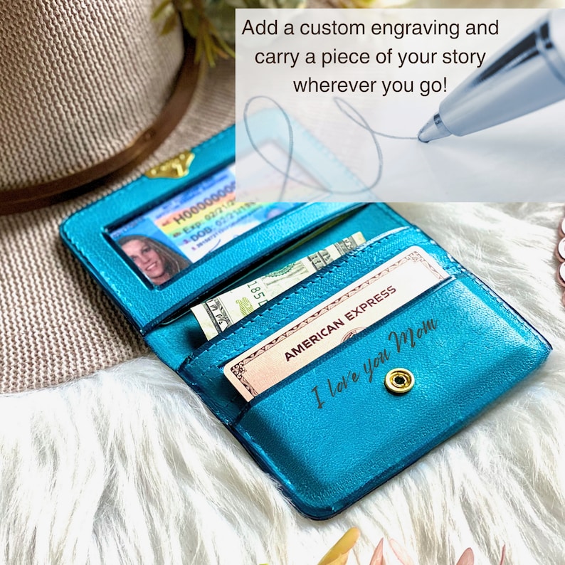 Small minimalist wallet women's wallets personalized gifts for her