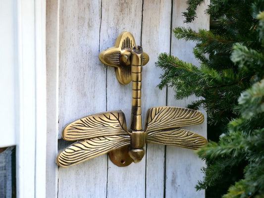 Dragonfly Door Knocker | Beautiful Aged Brass Door