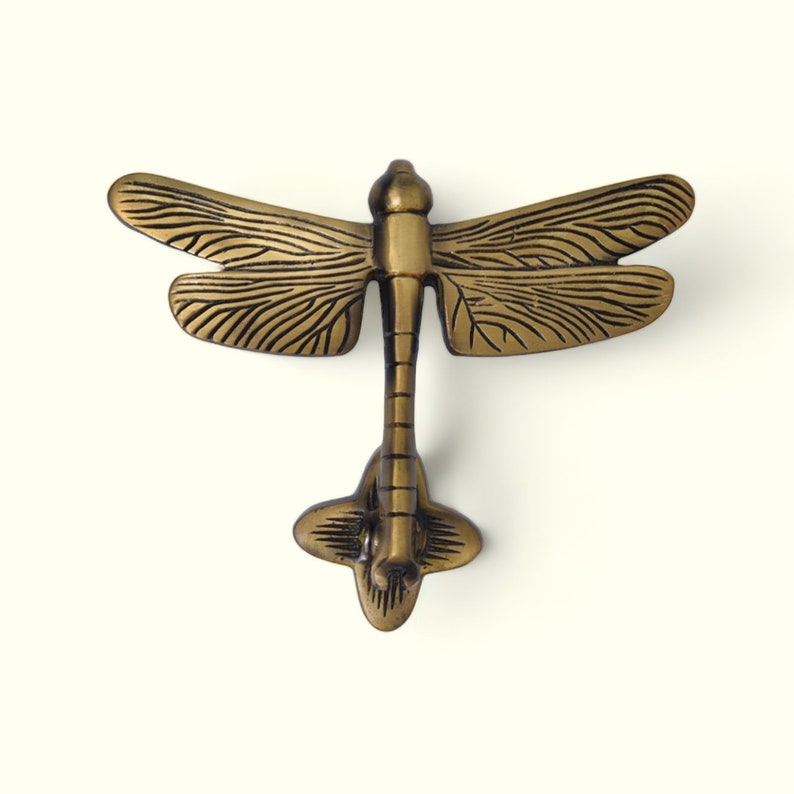 Dragonfly Door Knocker | Beautiful Aged Brass Door