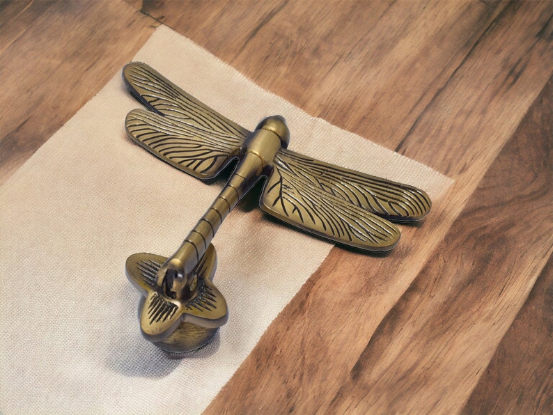 Dragonfly Door Knocker | Beautiful Aged Brass Door