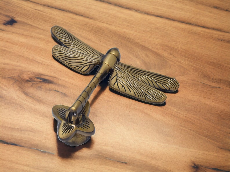 Dragonfly Door Knocker | Beautiful Aged Brass Door