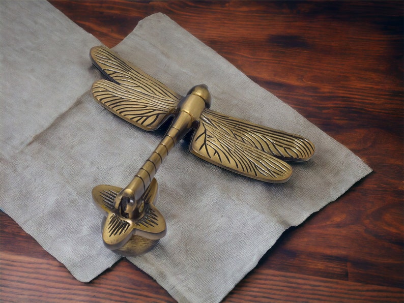 Dragonfly Door Knocker | Beautiful Aged Brass Door