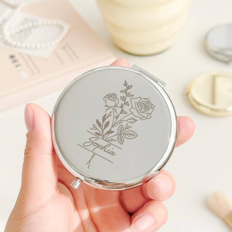 Personalized Compact Mirror, Custom Name Gift,