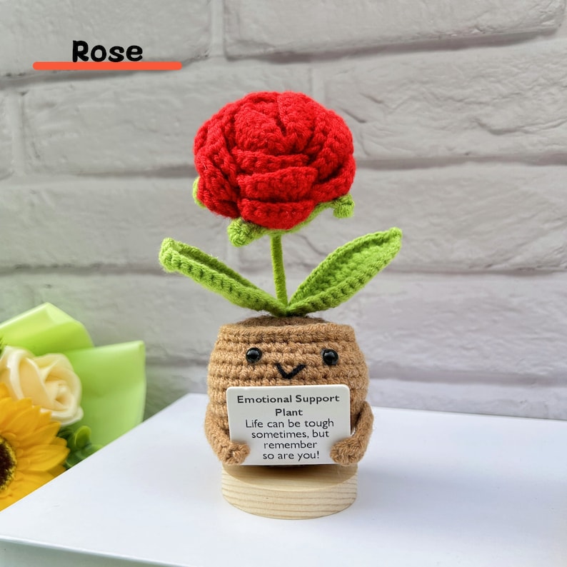 Adorable Emotional Support Gift Set-Handmade Crochet Flowers