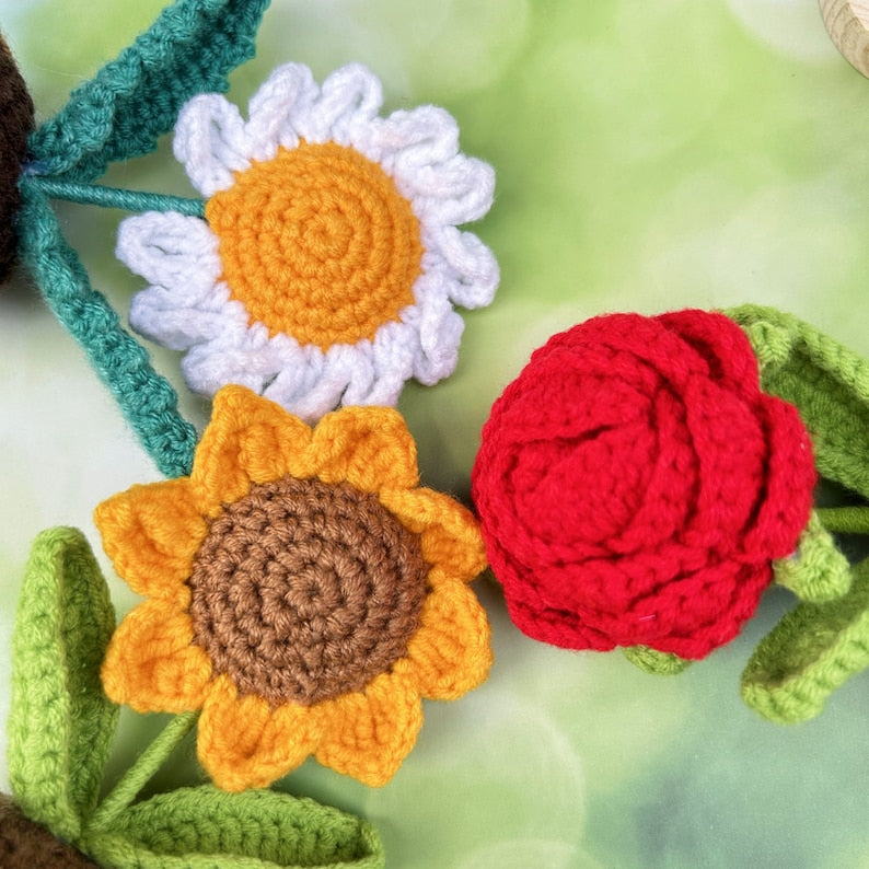 Adorable Emotional Support Gift Set-Handmade Crochet Flowers