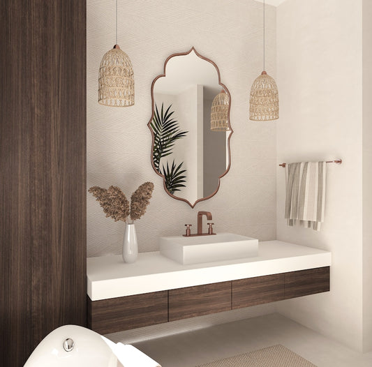 Flower Elegant Bathroom Mirror Asymmetrical Bedroom