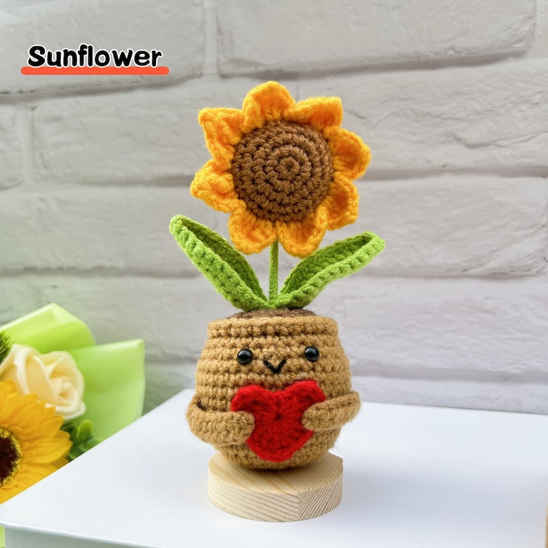 Adorable Emotional Support Gift Set-Handmade Crochet Flowers